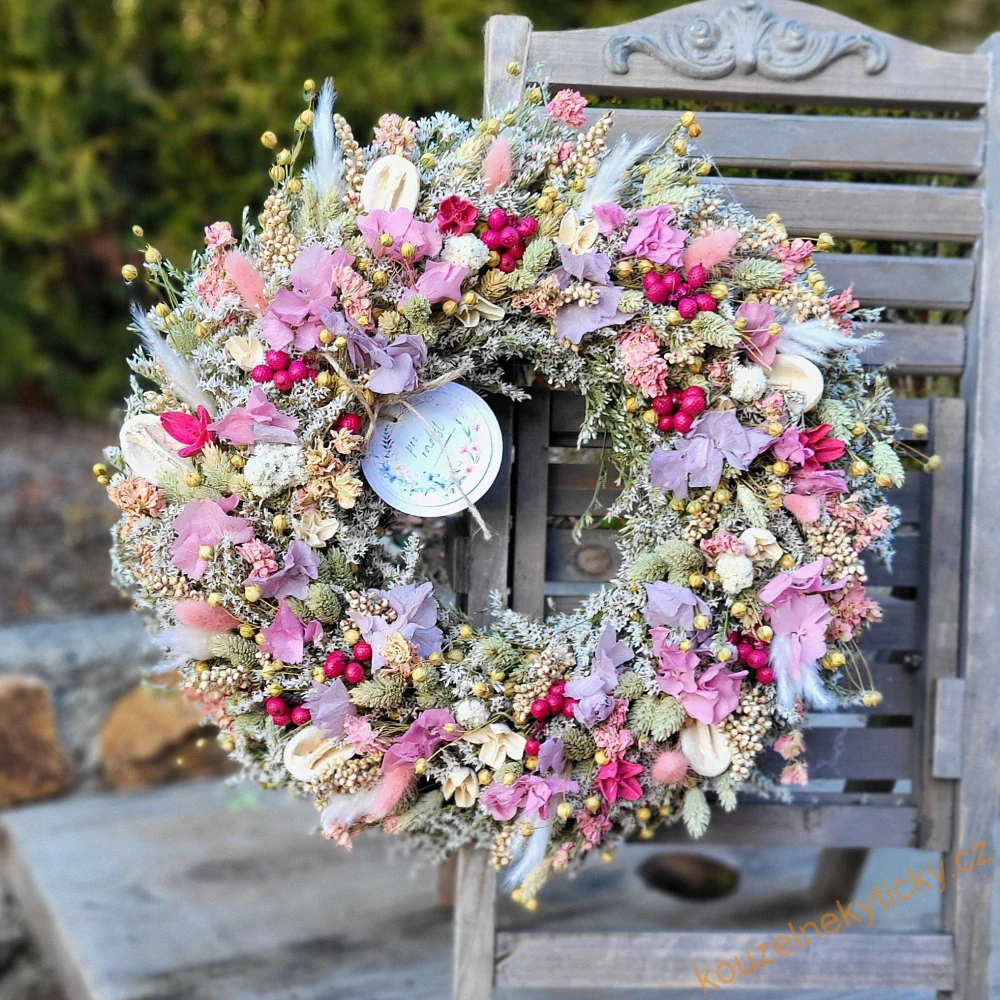 REZERVACE p. Gabča Sušinový věnec - odstíny růžové