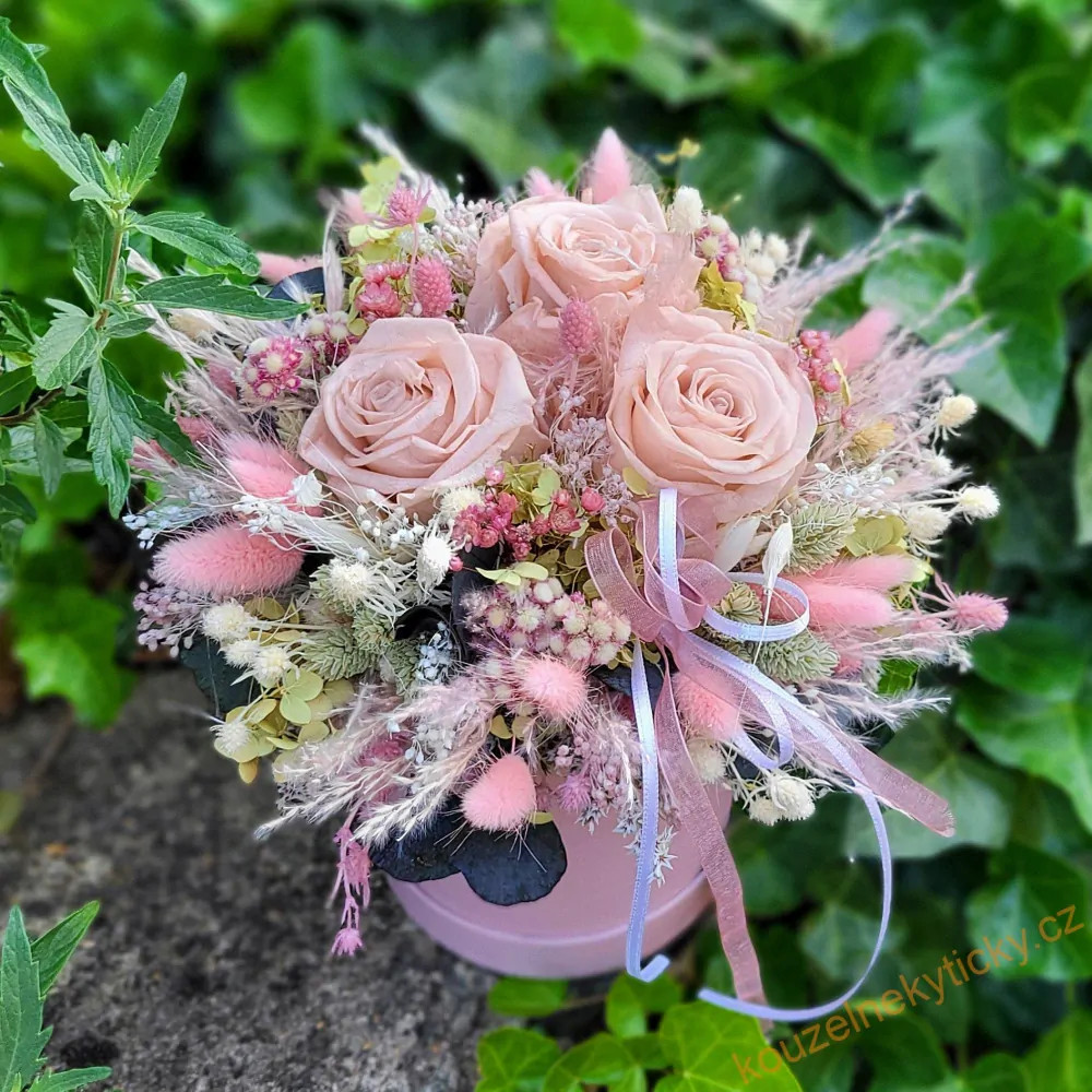 Flowerbox - Stabilizované růže - starorůžové  "3"