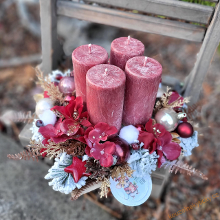 Adventní  věnec - vínový 