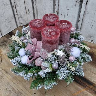 Adventní věnec  / umělý / - Vínový