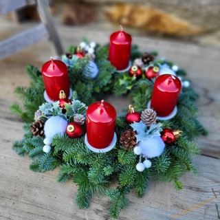  Adventní Chvojový Nobilis 33cm Vínový 