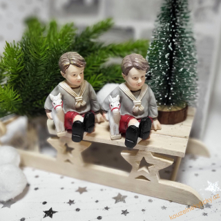 Figurka vánoční - Retro kluk s koníkem 