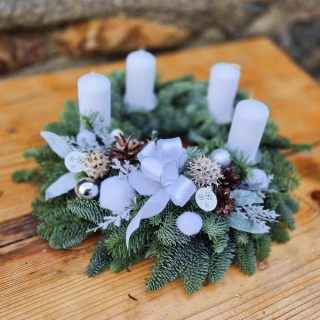  Adventní Chvojový Nobilis 33cm  - bílý 