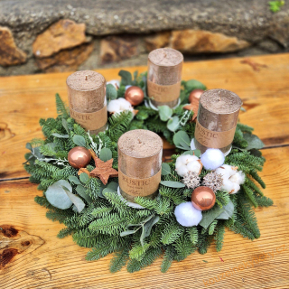  Adventní Chvojový Nobilis 40cm Rustical do ledové měděné  II. 